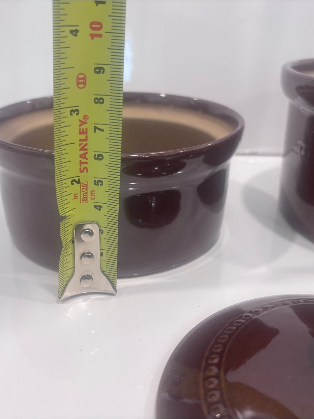 Set of 3 Pearsons of Chesterfield Brown Glazed Stoneware Lidded Casserole Dishes - Picture 8 of 11